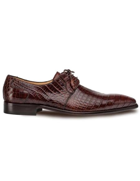 Mezlan Alligator Plain Toe Derby