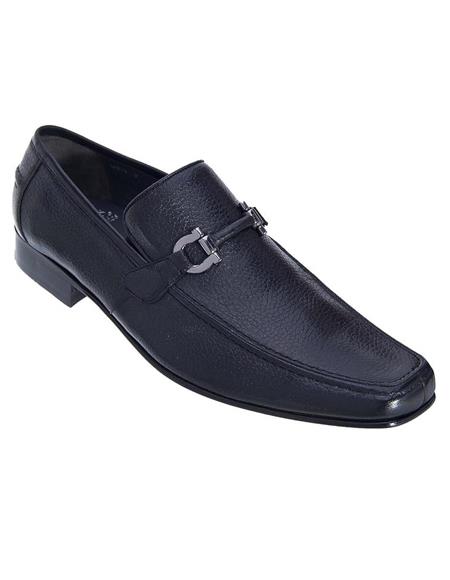 Men's Black Comfortable Sole Deer Skin shoes