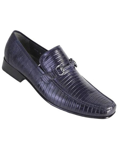 Men's Navy Genuine Teju Lizard Skin Slip-on By Los Altos Boots