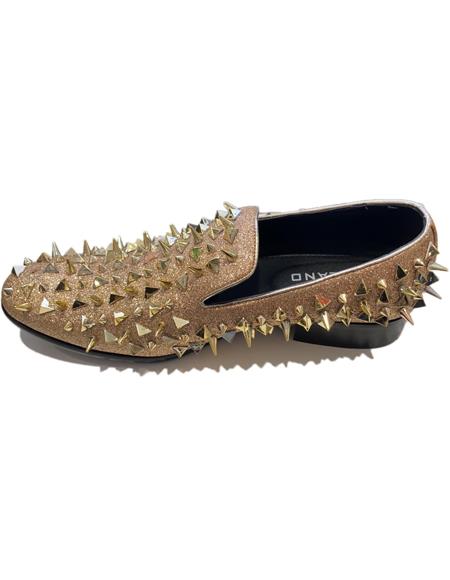 Men's Gold Dress Stylish Dress Loafer - Gold Shoes