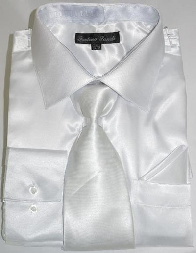 White Colorful Men's Dress Shirt