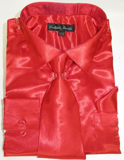 Fire Red Colorful Men's Dress Shirt
