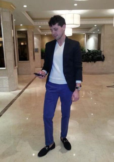 Black Blazer Blue Pants