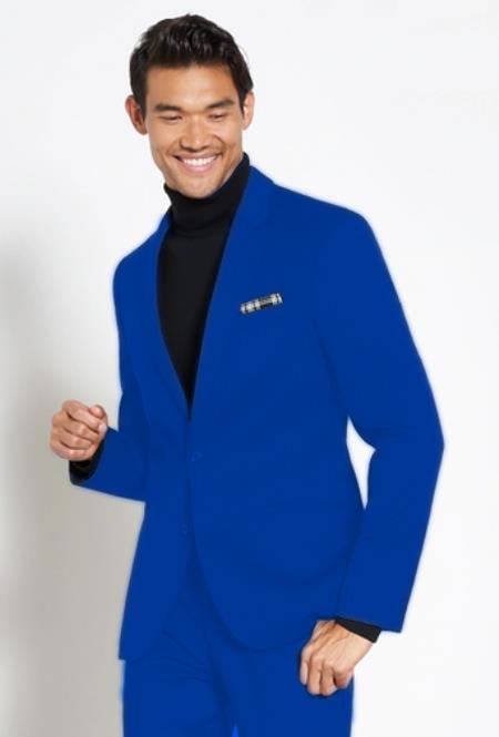 Turtleneck Sweater Package Blue Mens Suit