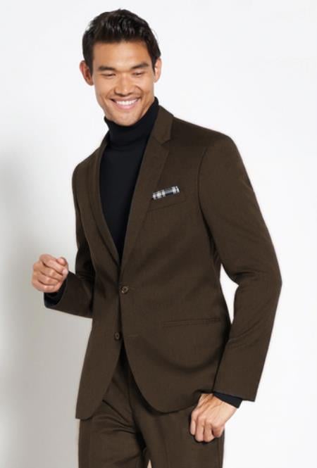 Turtleneck Sweater Package Dark Brown Mens Suit