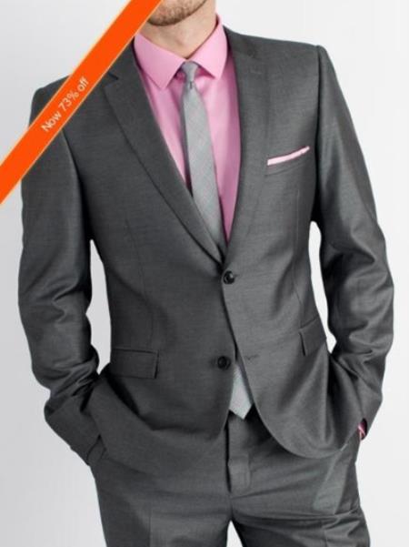 grey suit with pink dress Men's Charcoal Including Shirt and Tie for Men Color:Feather Joseph Ribkoff dress style custom look group:K1713-PL