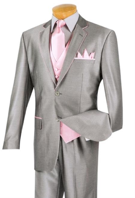 Grey and Pink Suit