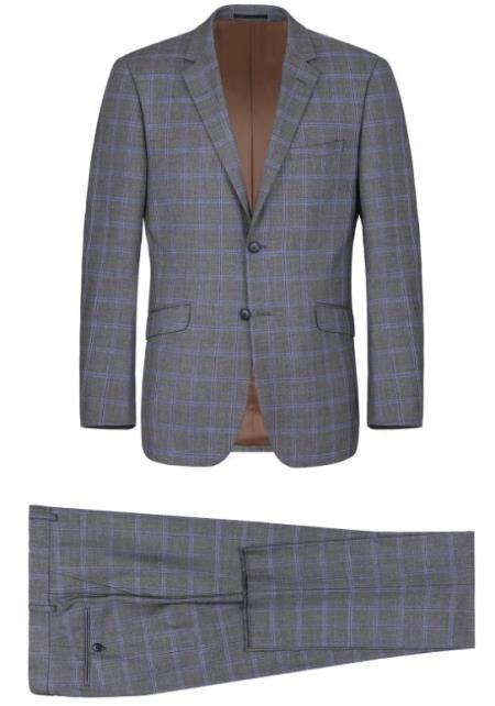 Renoir Marino Slim Fit Suit Style# Plaid Suit - Checkered Suit - Business Suit
