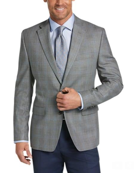 Charcoal Grey Blazer - Plaid Gray Blazer