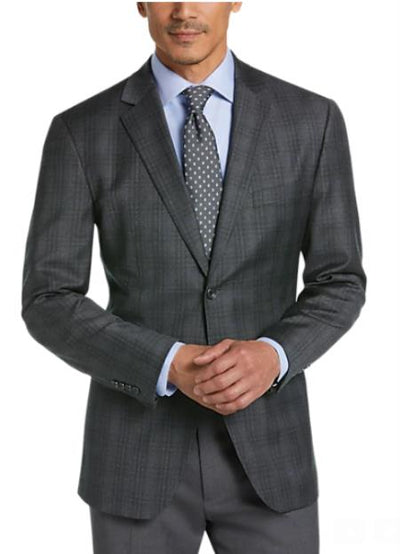 Charcoal Grey Blazer - Plaid Gray Blazer