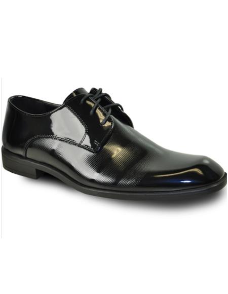 Men's Wide Width Dress Shoe Black Patent