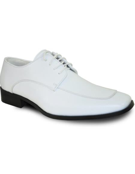 Men's Wide Width Dress Shoe White Matte