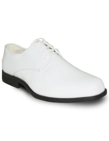 Men's Wide Width Dress Shoe White Patent