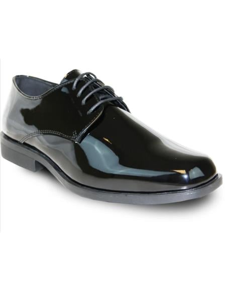 Men's Wide Width Dress Shoe Black Patent