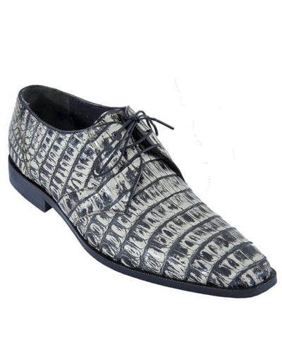 Mens Los Altos Caiman Belly Derby Shoes Rustic Black