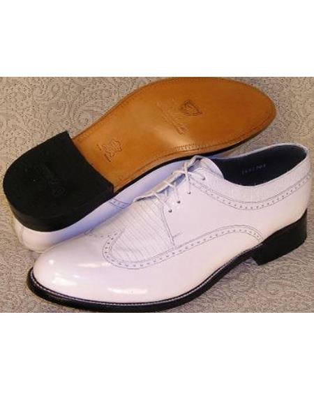 Mens Baldwin Wingtip Oxford Shoes White