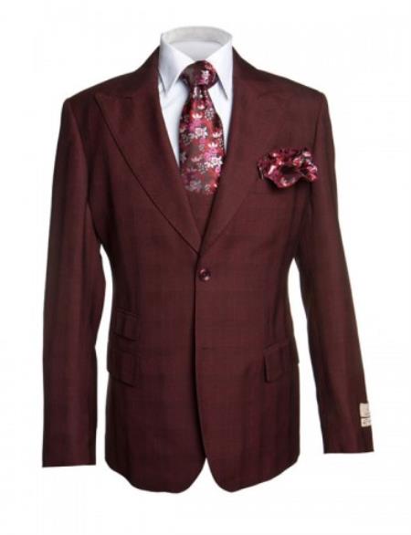 Rossiman Dress Suit - Double Breasted Burgundy Suit