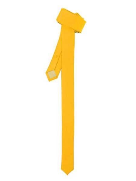 Groomsmen Ties Polyester Super Skinny Fashionable Shiny Slim Fully Lined Yellow Neck Tie