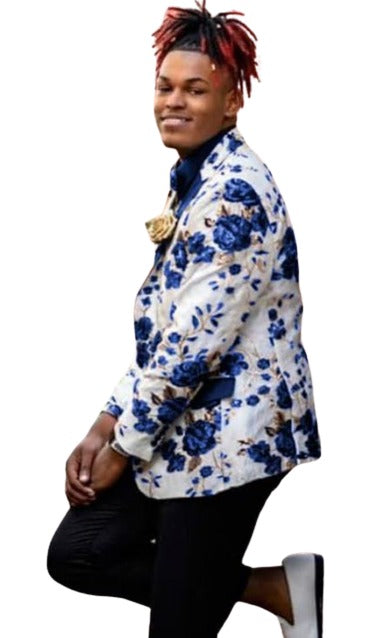 Paisley Floral Sport Coat - Prom Blazer + Matching Bowtie - Tuxedo Jacket