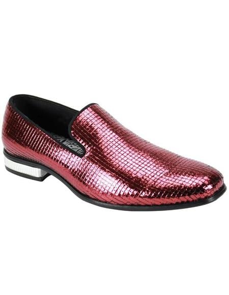 SKU#6882 Sequence Slip On Shoe - Fashion Party Shoe Burgundy