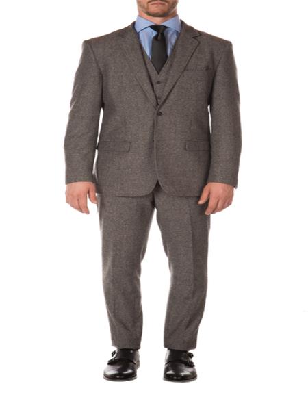 Mens Gray Tweed Suit - Grey Suit - Winter Fabric Heavy Suit