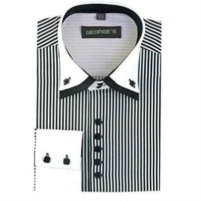 Mens Black and White Dress Shirt