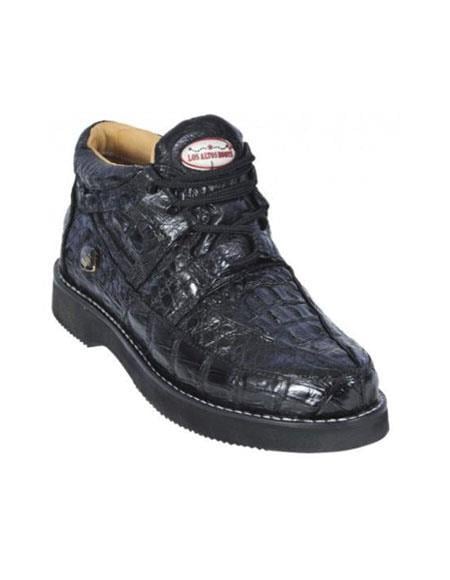Mens Crocodile Ankle Work Boots in Black