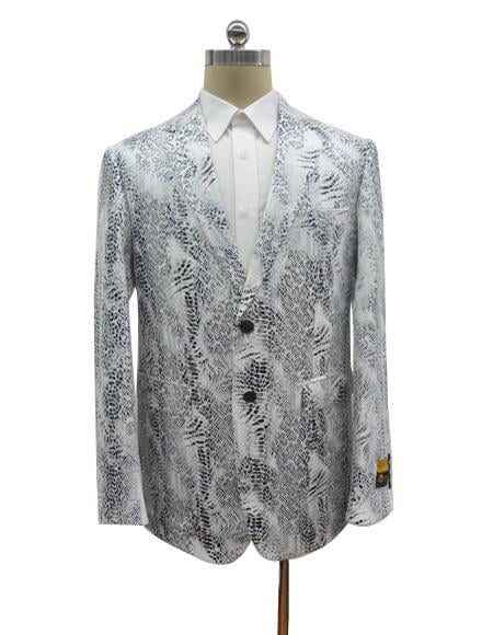 Snakeskin Blazer - Snakeskin Jacket White