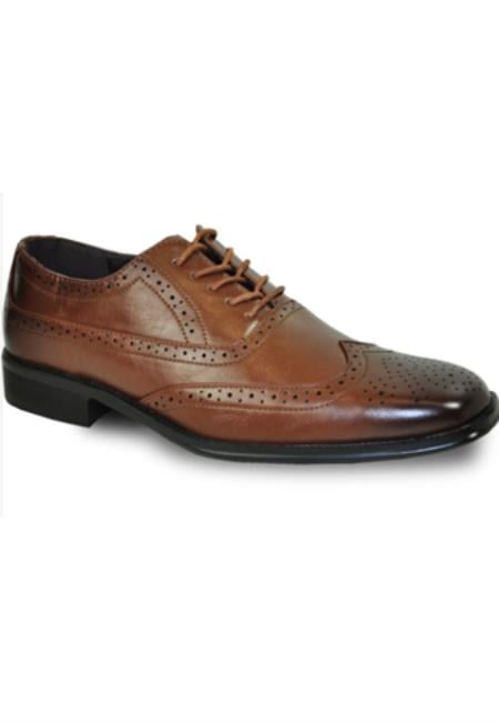 Mens Groomsmen Shoe - Cognac Dress Shoe - Groom Shoe