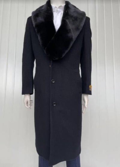 Mens Full Length and Overcoat - Winter Topcoats - Black Coat