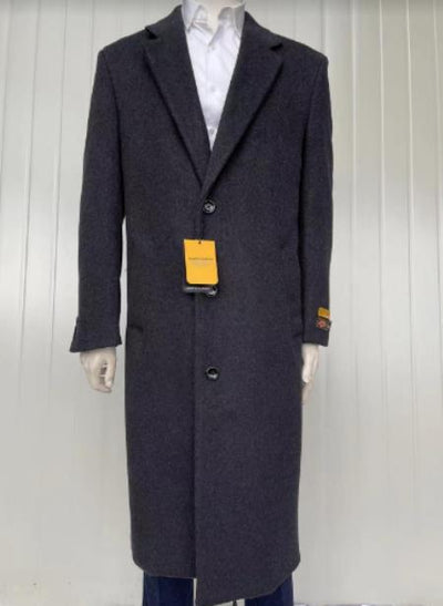 Mens Full Length and Overcoat - Winter Topcoats - Black Coat
