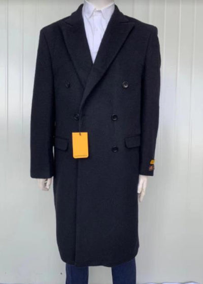 Mens Full Length and Overcoat - Winter Topcoats - Black Coat