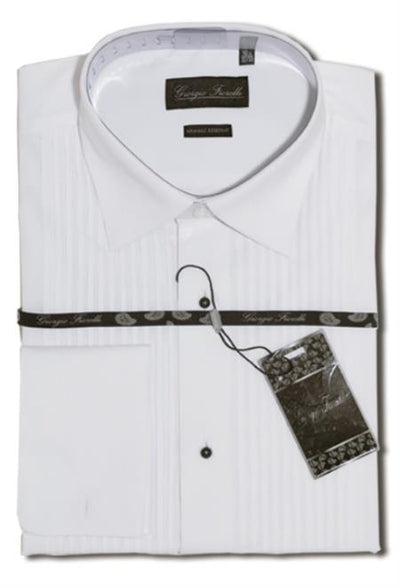 This classic white Lay-Down Tuxedo shirt for men