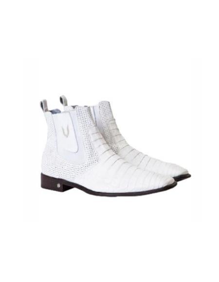 Mens White Cowboy Boot - White