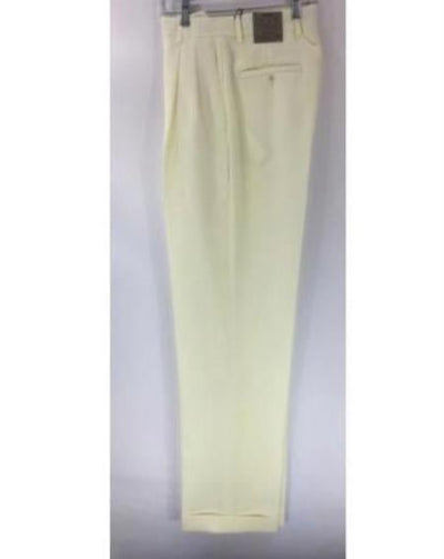Mens Double Pleated Trousers - Double Pleated Dress Pants - Slacks Ivory