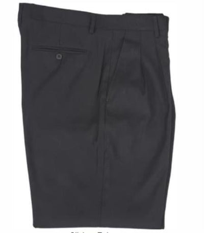 Mens Double Pleated Trousers - Double Pleated Dress Pants - Slacks Black