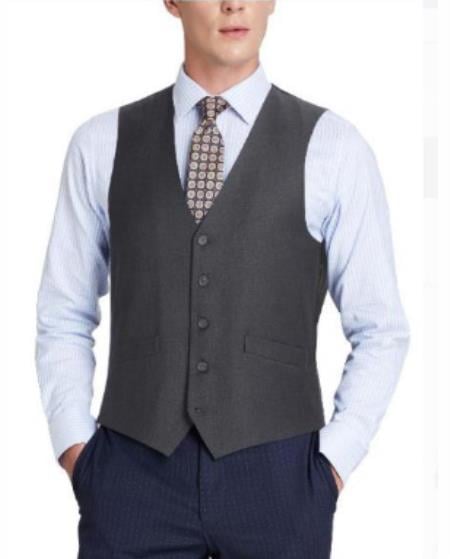 Mens Big and Tall Dress Vests Charcoal