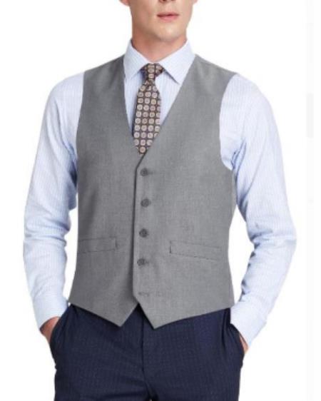 Mens Big and Tall Dress Vests - Gray