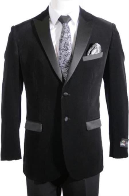 Black Mens Big and Tall Velvet Blazer - Velvet Sport Coat