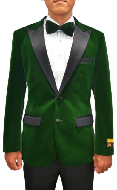 Green Mens Big and Tall Velvet Blazer - Velvet Sport Coat