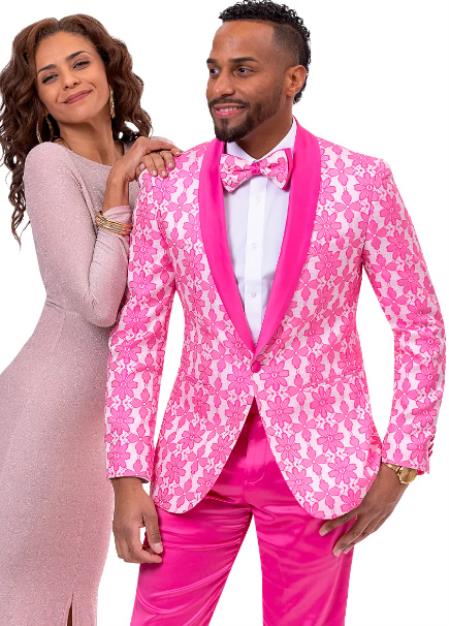 strapless open back dress Mens Paisley Pattern Modern Fit Hot Pink Fuchsia Tuxedo