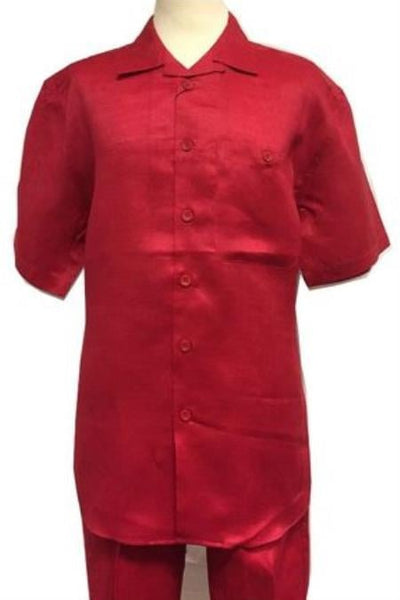 Mens Linen Walking Suit - "Red" Summer Outfit - Mens Linen Suit