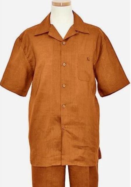 Mens Linen Walking Suit - "Luggage" Summer Outfit - Mens Linen Suit