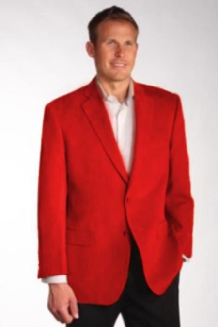 Red Mens Winter Blazer - Cashmere and Winter Fabric Dress Jacket $99UP