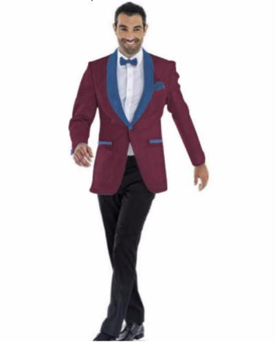 Mens Prom Blazer - Burgundy ~ Navy Blazer For Homecoming