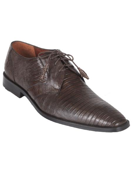 Los Altos Lizard Derby Shoes Brown