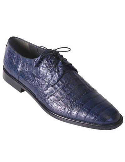 Los Altos Caiman Belly Cap Toe Shoes Navy