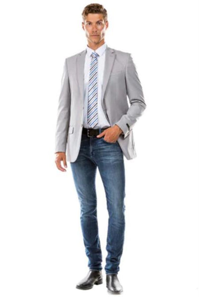 Mens Grey Modern Fit Suits Jacket