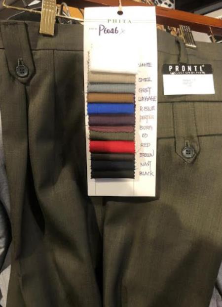 Mens Pleated Dress Pant White