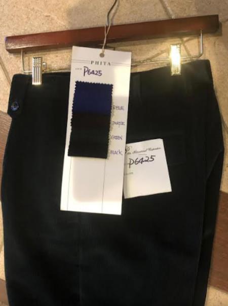 Mens Pleated Dress Pant Black